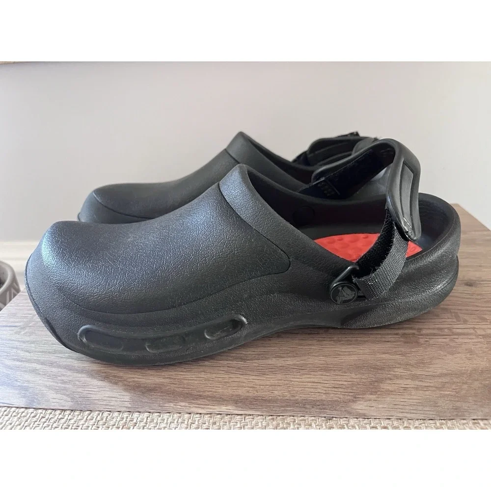 Crocs Bistro LiteRide Work Clogs Black Slip Resistant Shoes Mens 10 Womens 12 O1
